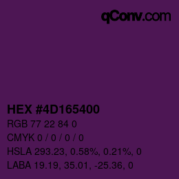 カラーコード: HEX #4D165400 | qconv.com