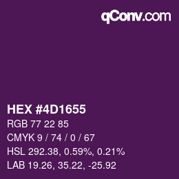 Farbcode: HEX #4D1655 | qconv.com