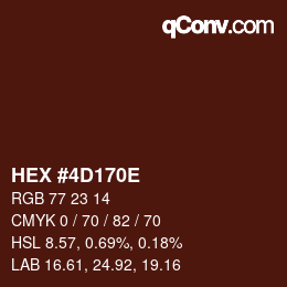 Color code: HEX #4D170E | qconv.com