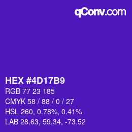カラーコード: HEX #4D17B9 | qconv.com
