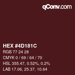 Color code: HEX #4D181C | qconv.com