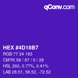 Color code: HEX #4D18B7 | qconv.com