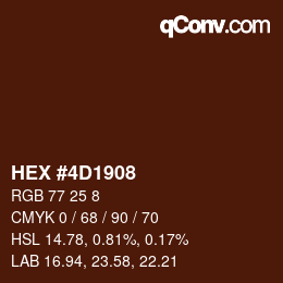 Farbcode: HEX #4D1908 | qconv.com