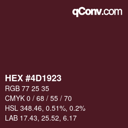 Farbcode: HEX #4D1923 | qconv.com
