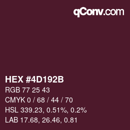 カラーコード: HEX #4D192B | qconv.com