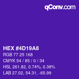 カラーコード: HEX #4D19A8 | qconv.com