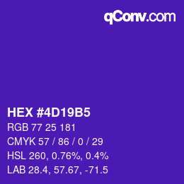 カラーコード: HEX #4D19B5 | qconv.com
