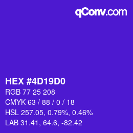 Color code: HEX #4D19D0 | qconv.com