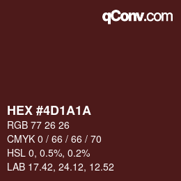Farbcode: HEX #4D1A1A | qconv.com