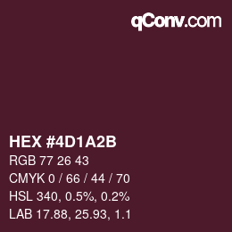 Color code: HEX #4D1A2B | qconv.com