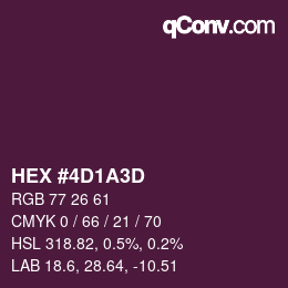 Farbcode: HEX #4D1A3D | qconv.com