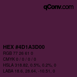 Farbcode: HEX #4D1A3D00 | qconv.com