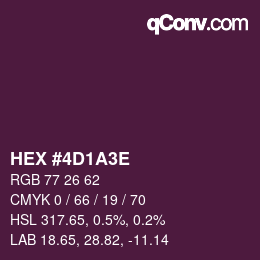 Color code: HEX #4D1A3E | qconv.com