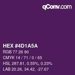 Color code: HEX #4D1A5A | qconv.com