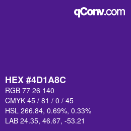 Farbcode: HEX #4D1A8C | qconv.com