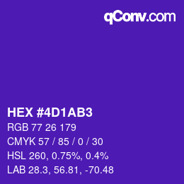 Color code: HEX #4D1AB3 | qconv.com