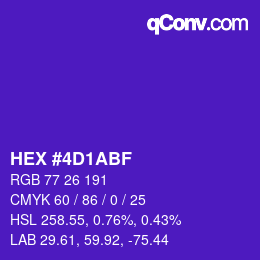 Color code: HEX #4D1ABF | qconv.com