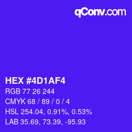 Color code: HEX #4D1AF4 | qconv.com