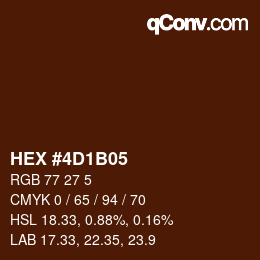 颜色代码: HEX #4D1B05 | qconv.com