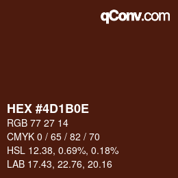 Color code: HEX #4D1B0E | qconv.com