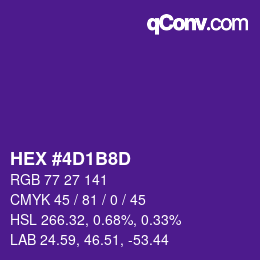 Color code: HEX #4D1B8D | qconv.com