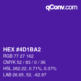 颜色代码: HEX #4D1BA2 | qconv.com