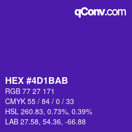 カラーコード: HEX #4D1BAB | qconv.com