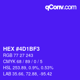 Color code: HEX #4D1BF3 | qconv.com