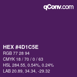 Color code: HEX #4D1C5E | qconv.com