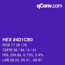 Color code: HEX #4D1CB0 | qconv.com