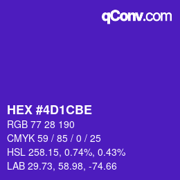 Color code: HEX #4D1CBE | qconv.com