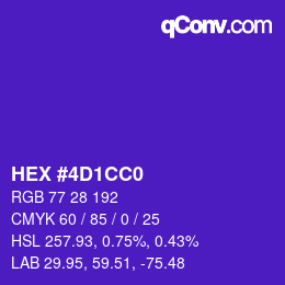 颜色代码: HEX #4D1CC0 | qconv.com