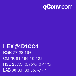 颜色代码: HEX #4D1CC4 | qconv.com
