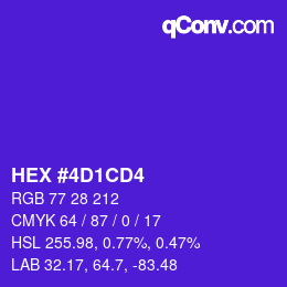 颜色代码: HEX #4D1CD4 | qconv.com