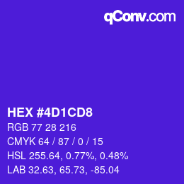 カラーコード: HEX #4D1CD8 | qconv.com