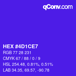 颜色代码: HEX #4D1CE7 | qconv.com