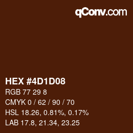 Color code: HEX #4D1D08 | qconv.com