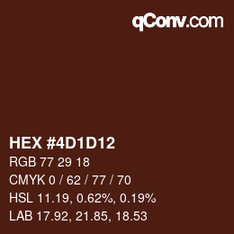 Color code: HEX #4D1D12 | qconv.com