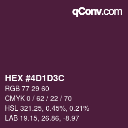 Color code: HEX #4D1D3C | qconv.com