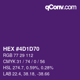 カラーコード: HEX #4D1D70 | qconv.com
