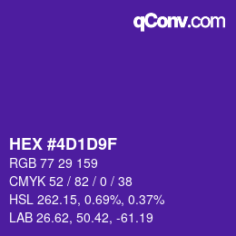 カラーコード: HEX #4D1D9F | qconv.com