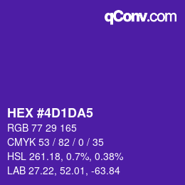 颜色代码: HEX #4D1DA5 | qconv.com