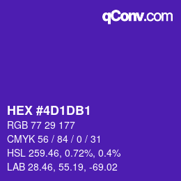 カラーコード: HEX #4D1DB1 | qconv.com