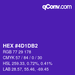 カラーコード: HEX #4D1DB2 | qconv.com