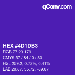 カラーコード: HEX #4D1DB3 | qconv.com