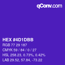 カラーコード: HEX #4D1DBB | qconv.com