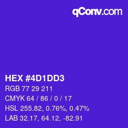 颜色代码: HEX #4D1DD3 | qconv.com