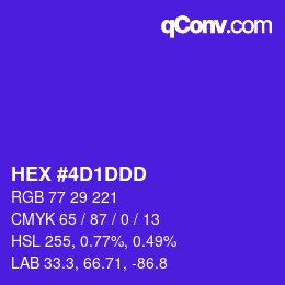 颜色代码: HEX #4D1DDD | qconv.com