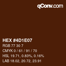 Color code: HEX #4D1E07 | qconv.com