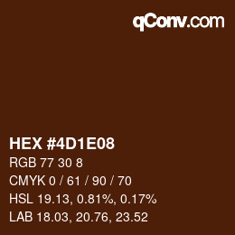 Color code: HEX #4D1E08 | qconv.com